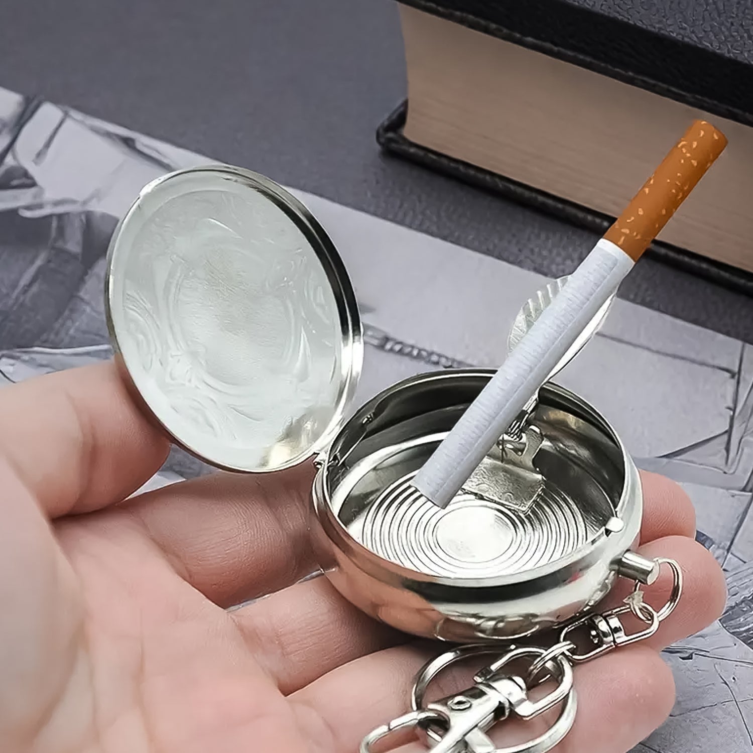 Mini Pocket SS Ashtray with keyring (1pc)