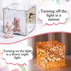 Cube Tulip Night Lamp | Led Decorative Nights Lamp for Bedroom (Multicolor / 1 Set)