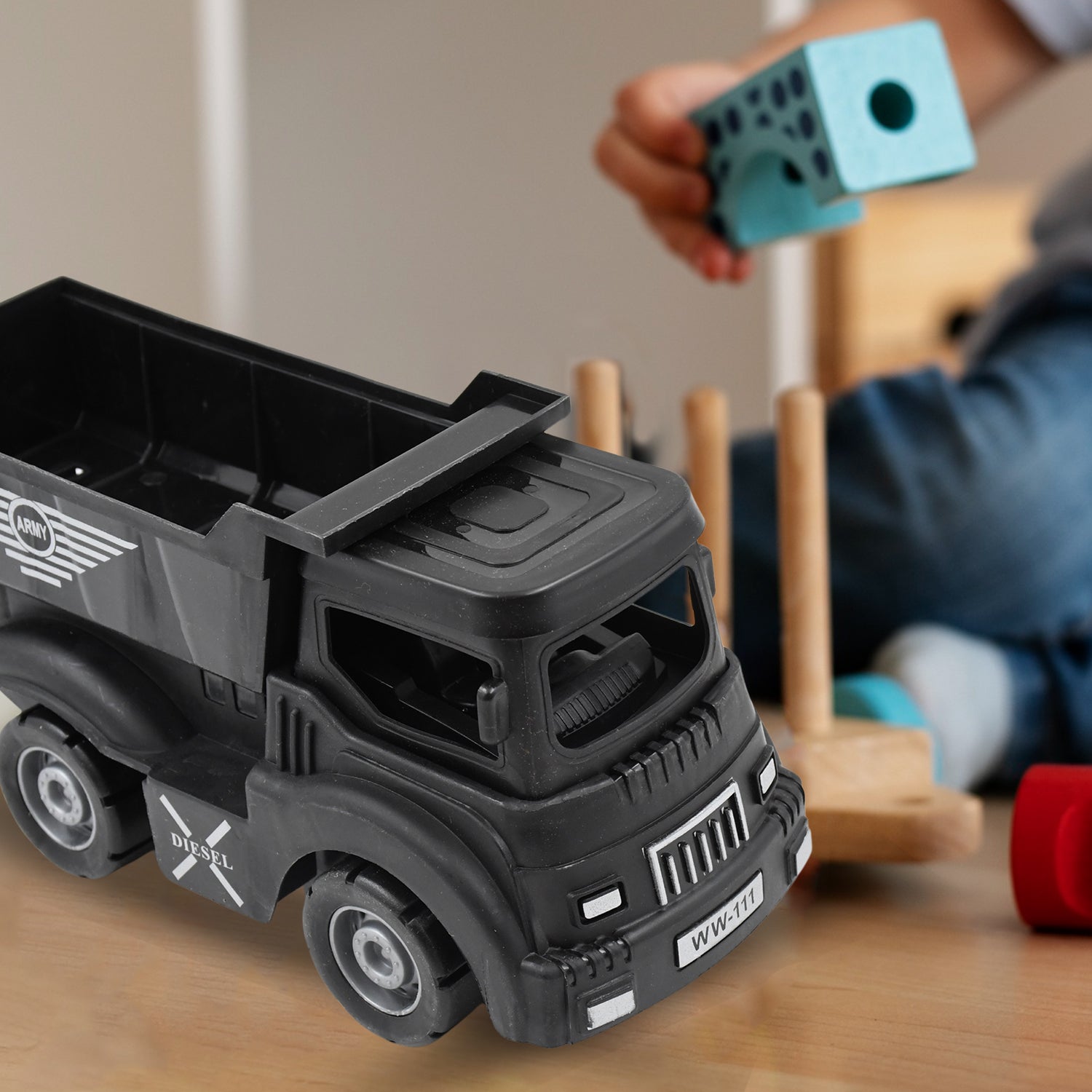 Friction Powered Dumper Toy Truck For Kids | With Opening Container Feature | Strong & Durable Plastic Material | Indoor & Outdoor Play Birthday Gift for Baby Boys & Girls (1 Pc)