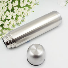 Vacuum Flask Without Cover, 18/8 Stainless Steel | Hot and Cold Water Bottle with Push-Down Lid | Double Walled Stainless Steel Bottle for Travel, Home, Office, School, Picnic (750 ML)