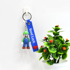 Cute Cartoon Silicone 3D Key Chain with Metal Hook & Strap (Pack of 1)