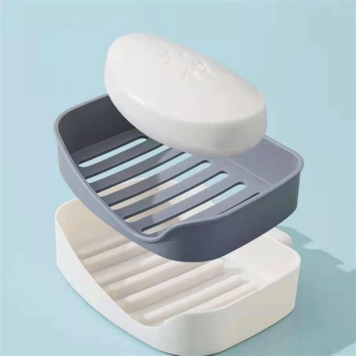Plastic Soap Dish Holder for Bathroom Shower Wall Mounted Self Adhesive Soap Holder Saver Tray-Plastic Sponge Holder for Kitchen Storage Rack Soap Box, Bathroom ,Sabudani (1 Pc)