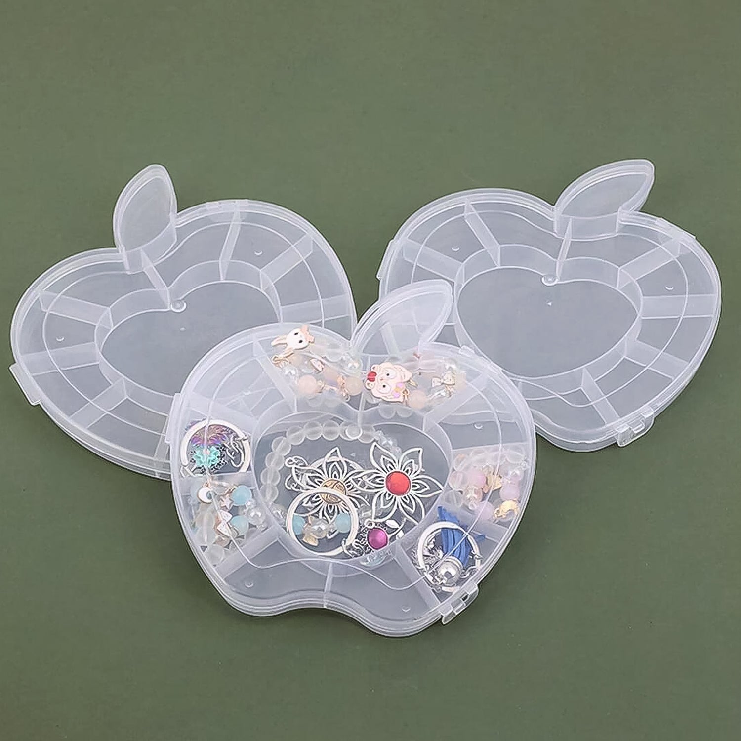 Plastic Apple Shape Jewellery Storage Box (1 Pc)