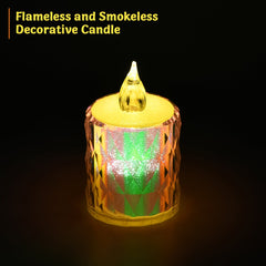 24 Pc Flameless and Smokeless Decorative Melting Candles LED Tea Light Candle Flickering Electronic Candle