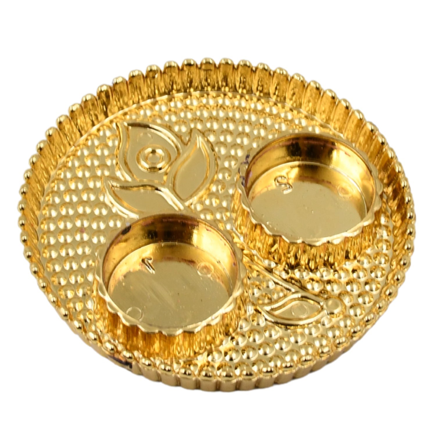 Round Shape Special Puja Thali, Kumkum Thali Holder (1 Pc / Small)