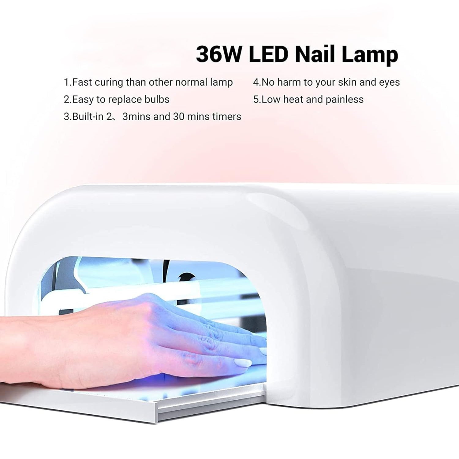 UV Glue Nail Curing Lamp 4 Tubes 36w Fast Curing Lamp (1 Pc)