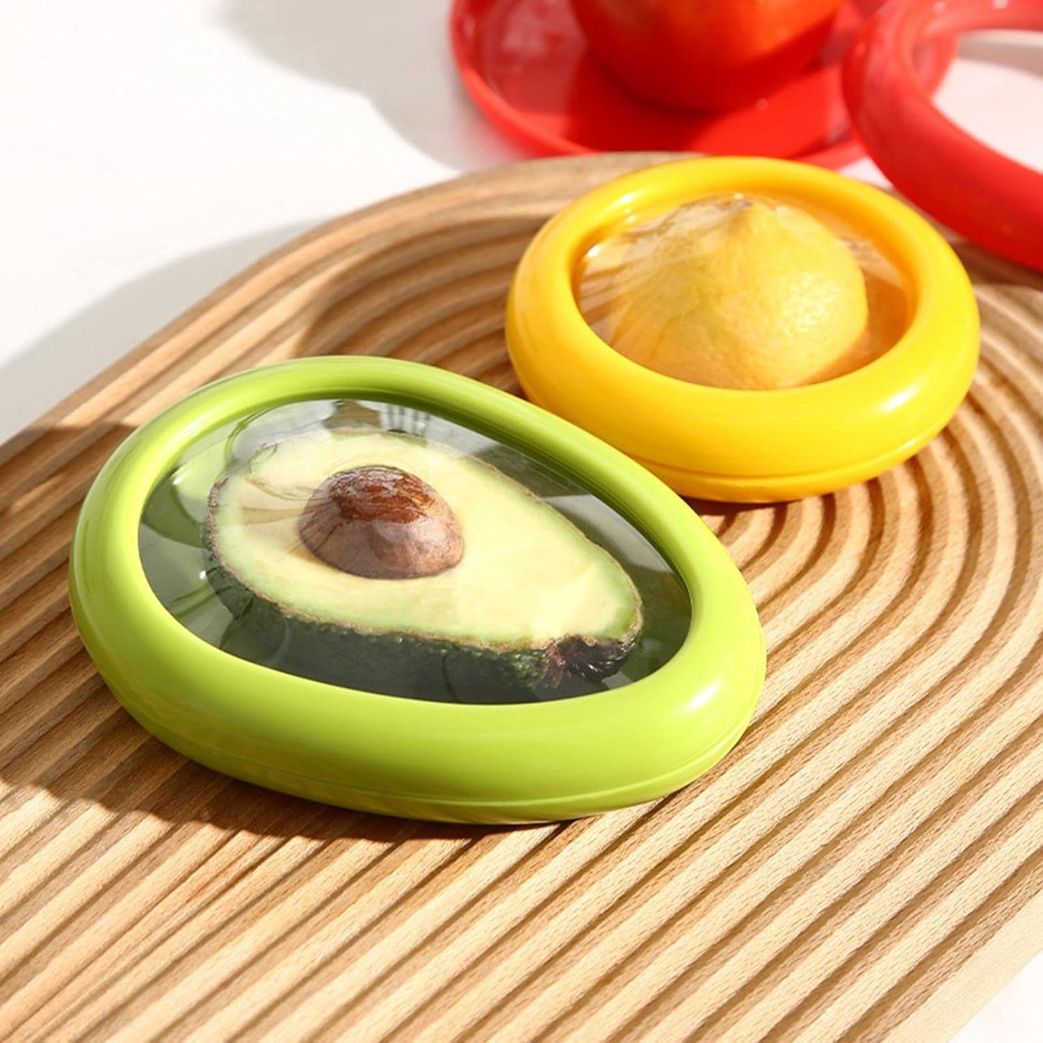 Green Oval Shape Vegetable Container Premium Fruits Saver Keeper (1 Pc)