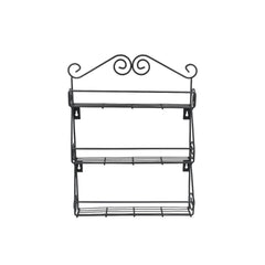 5857 Big Wall Mounted Iron Wall Shelf with 3 Storage Racks for Kitchen, Pantry, Cabinet, Counter top or Free Standing, Rack Holder for Kitchen