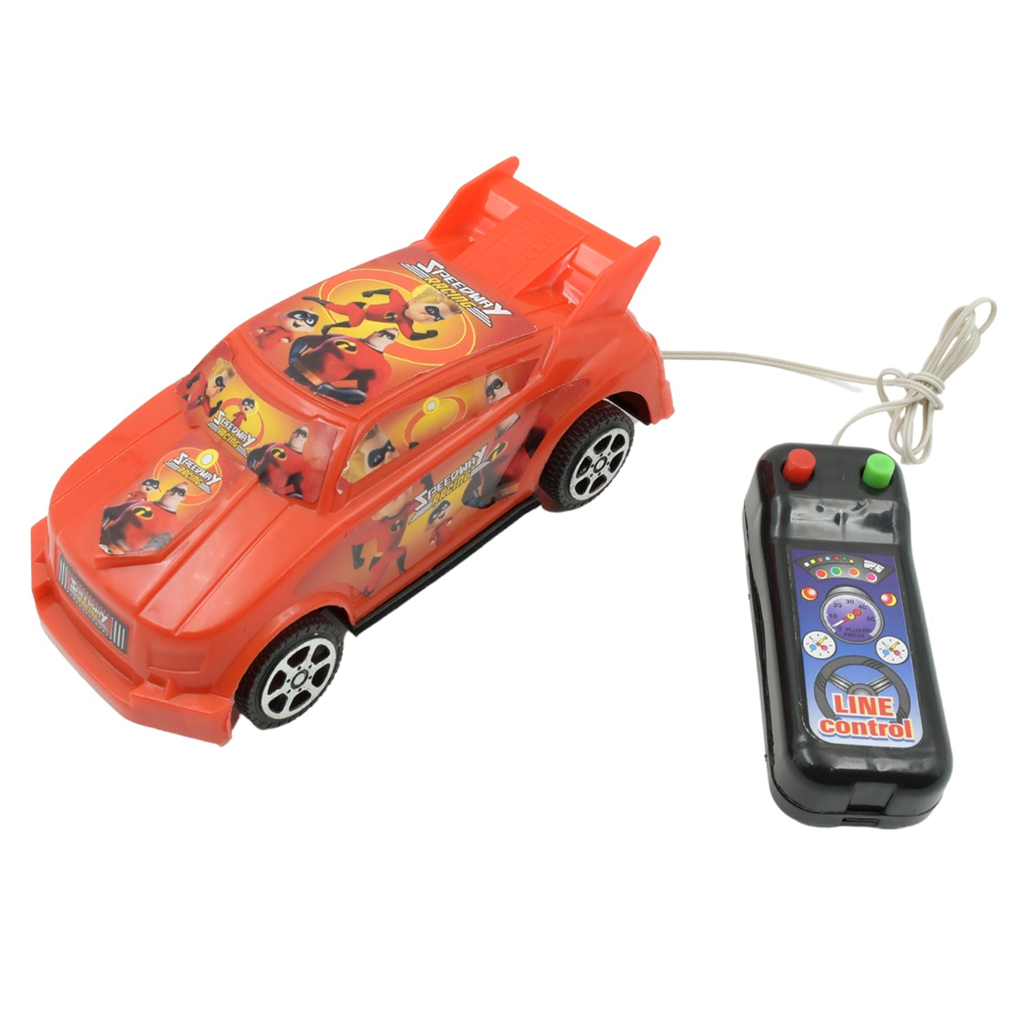 3250 Cartoon Printed wire remote control cars toys, sports car for kids, for Play for Children ( Battery Not Included / 1 Pc )