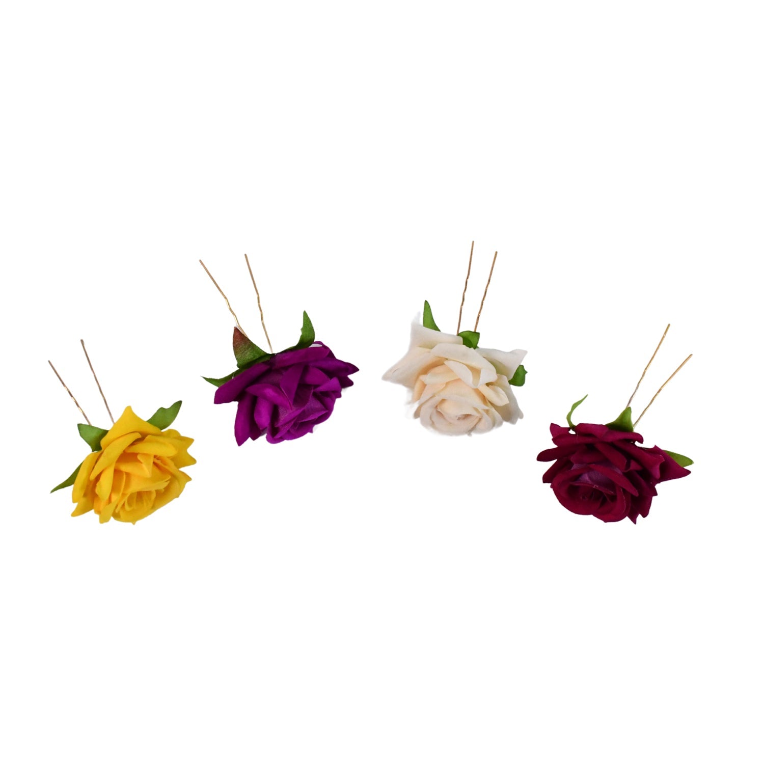 Colourful Flowing Flower Hair Pin (4 Pcs Set / Mix Color)