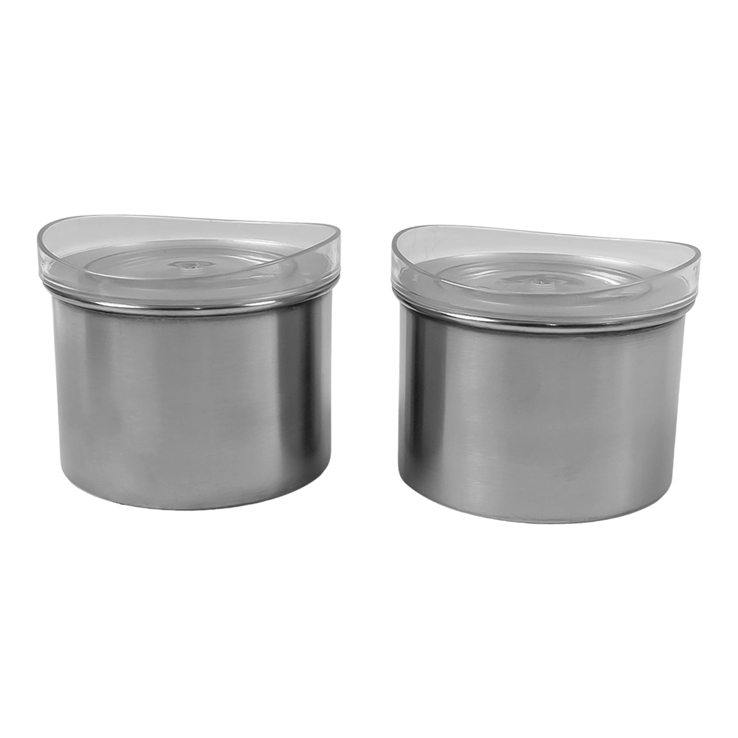 Multipurpose Stainless Steel Airtight Containers with See Through Lid (2 Pc / 500 ML)