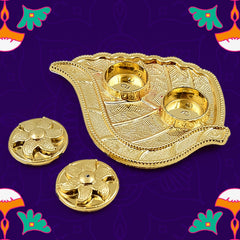 Leaf Shape Rakasha Bandhan Special Puja Thali (1 Pc)