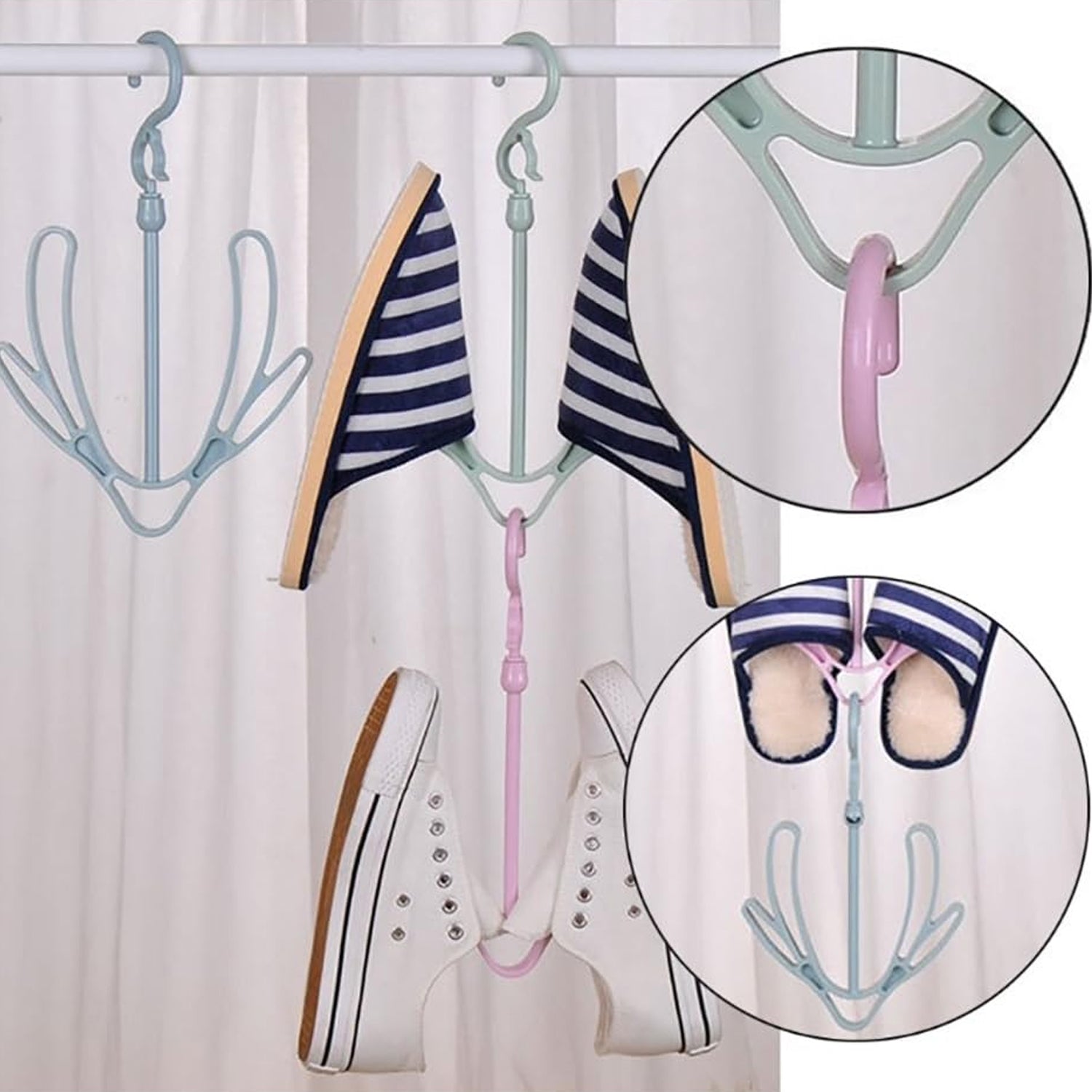 9136 Shoes Drying Hanger, Rotatable Shoe Hanging Racks for Balcony Closet (1pc)