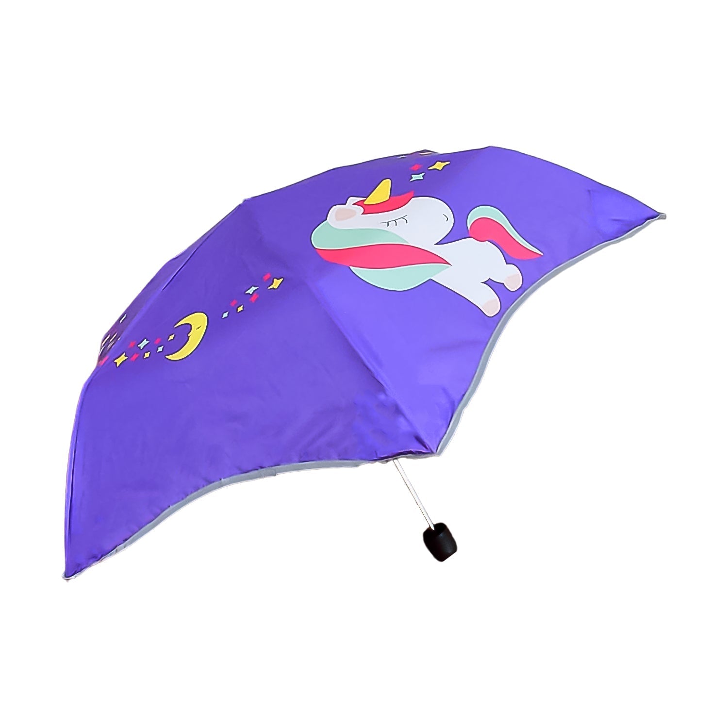 3-Fold Sun Protective Solid Foldable Umbrella (1 Pc)