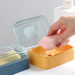 Plastic Soap Dish, Portable Plastic Self Draining Soap Holder (1 Pc / Mix Color)