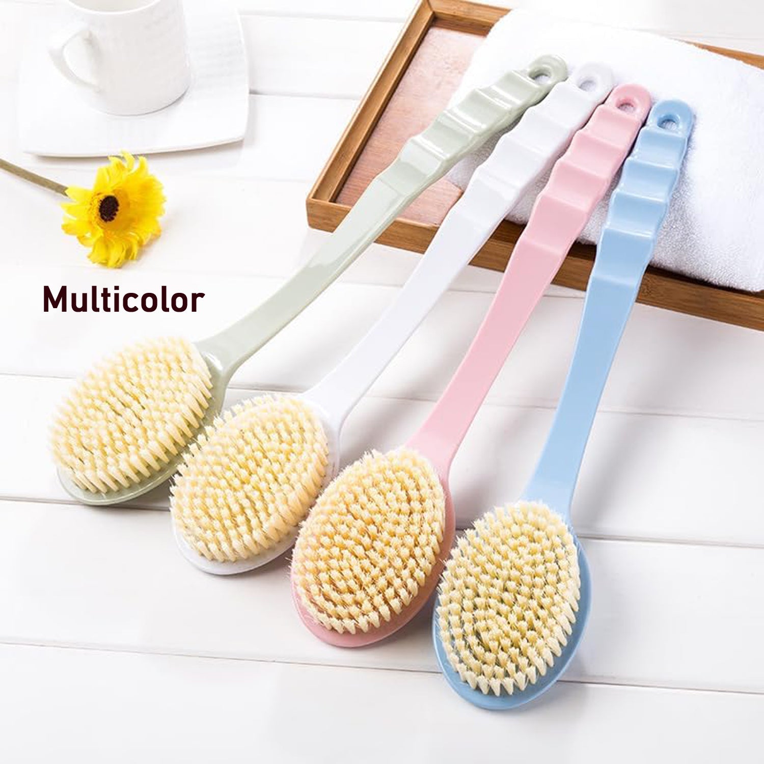 Back Scrubber for Shower Dry Body Brush Back Brush Long Handle (1 Pc / B Grade)