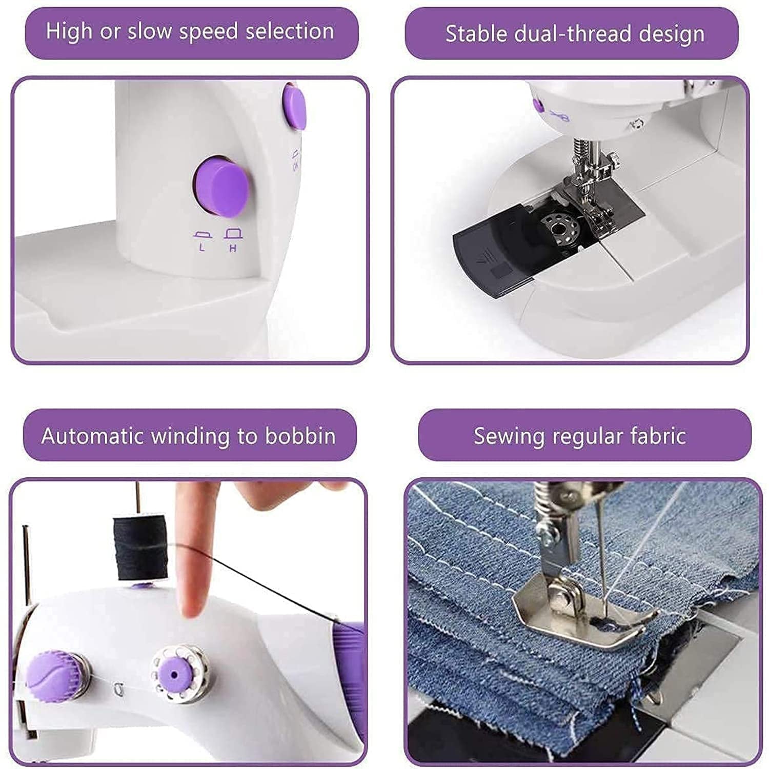 12917 Home Tailoring Sewing Machine With Extension Table Set, Foot Pedal, Adapter Mini Electric Silai Machine, Portable Stitching Machine/Tailoring Machine
