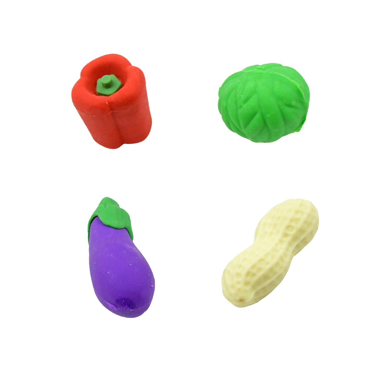 Mini Cute Vegetable & Fruit Erasers (4 Pc): Pencil Rubbers for Kids