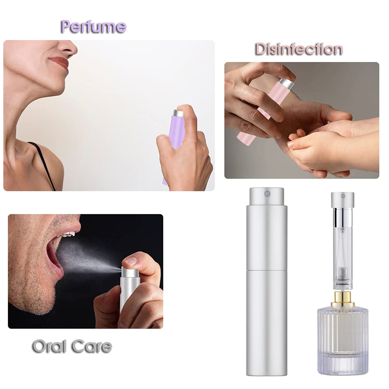 1424 Glass Empty Spray Bottle Refillable Fine Mist Perfume For Sanitizer Travel Beauty Makeup (1 Pc)