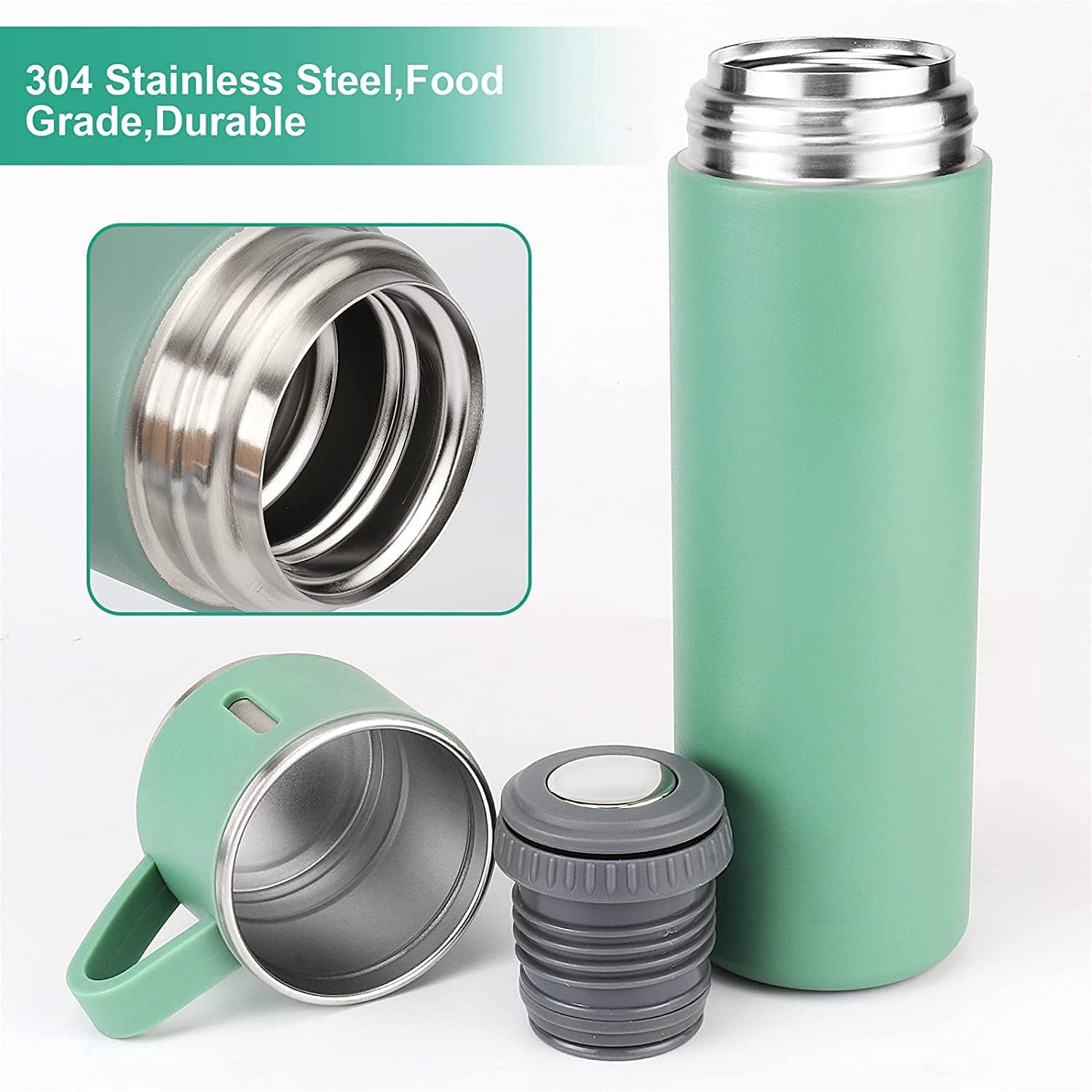 Vacuum Insulated Flask Set with 3 Cups (1 Pc / 500ml)