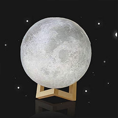 Moon Night Lamp with Plastic Stand Night Lamp for Bedroom (15x13 Cm / 1 Pc)