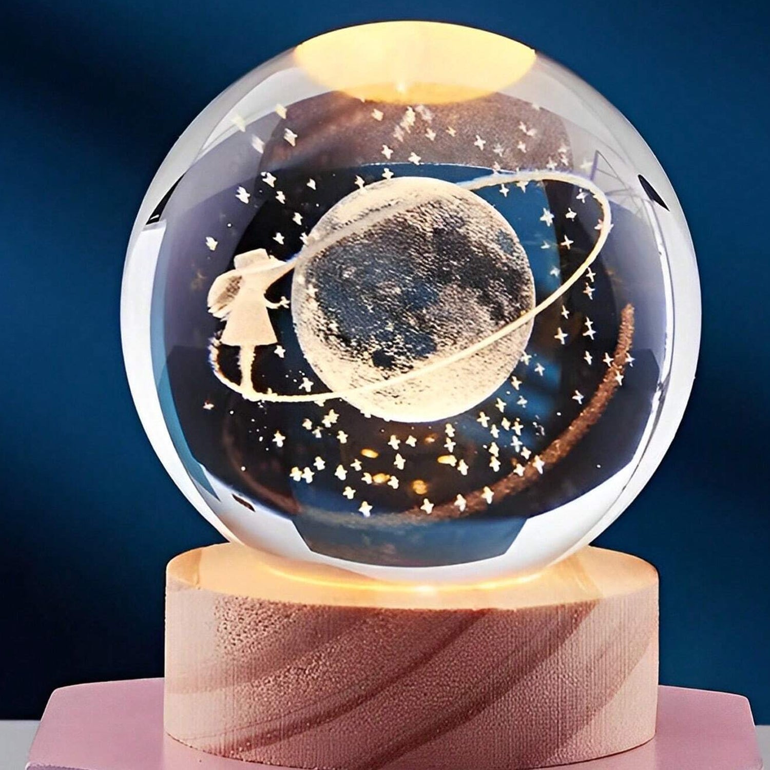 Astronaut Ball Night Light with Resin Base Decorative for Living Room Decor (1 Pc)