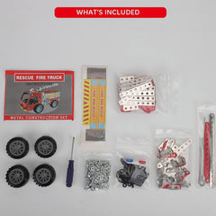 Metal DIY Fire Truck Building Blocks for Kids (Fire Truck / 292pcs of truck tool / 1 Set)