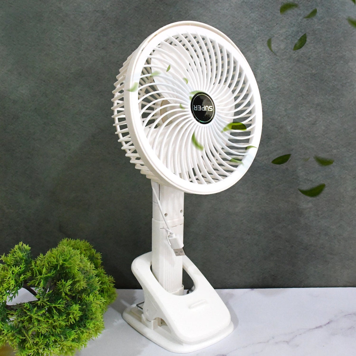 Multifunctional USB Desk Fan Clipped Fan (1 Pc / With Brown Box)