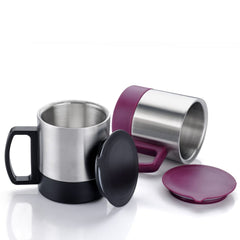 5565 Stainless Steel Coffee/Tea Cup, Stainless Steel Lid Cover Hot Coffee/Tea Mug Hot Insulated Double Wall Stainless Steel, Coffee and Milk Cup with Lid & Handle Easy To Carry - Coffee Cup (1 Pc)