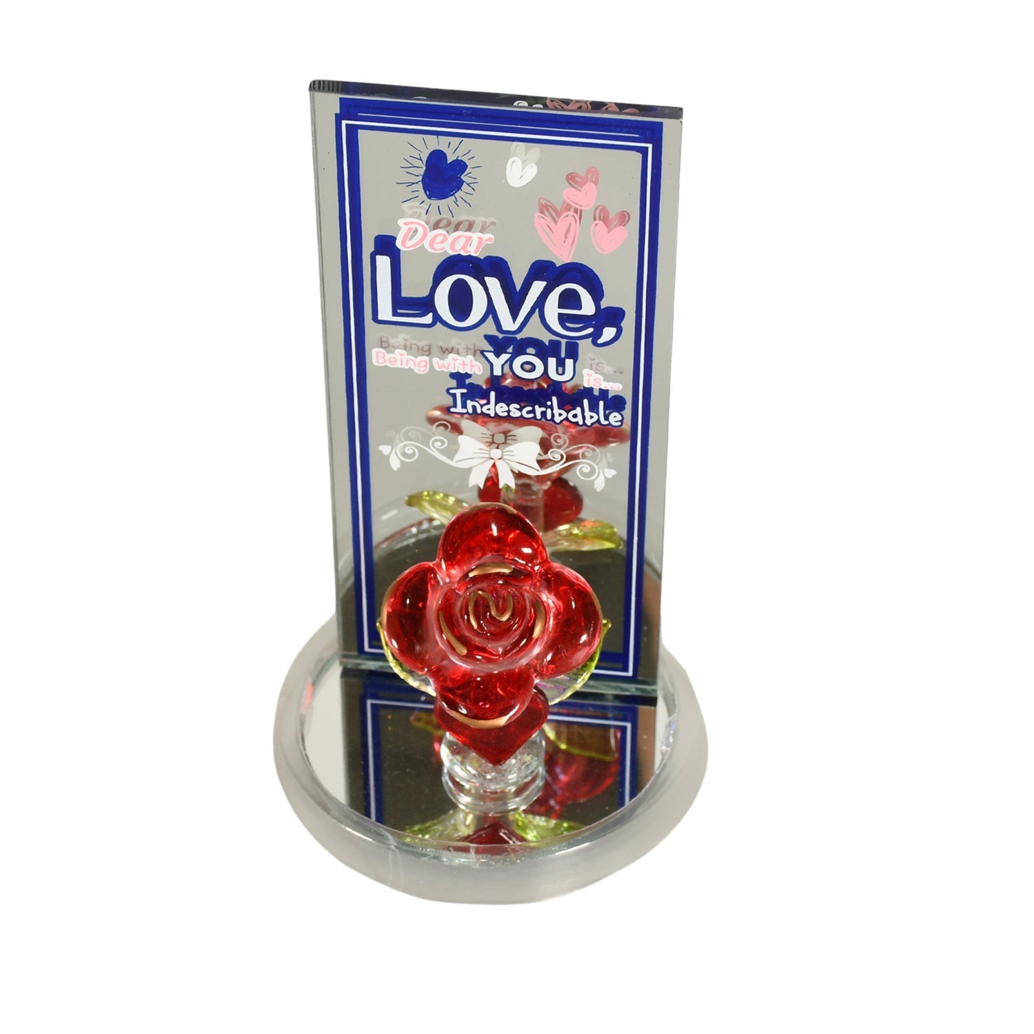 17530 Lovely Rose Gift Showpiece, Love showpiece Valentine's Day Gift, Cute Anniversary, Wedding, Birthday, Boyfriend, Husband Romantic Unique Gift Set, Home Decoration Gift Set (1 Pc)