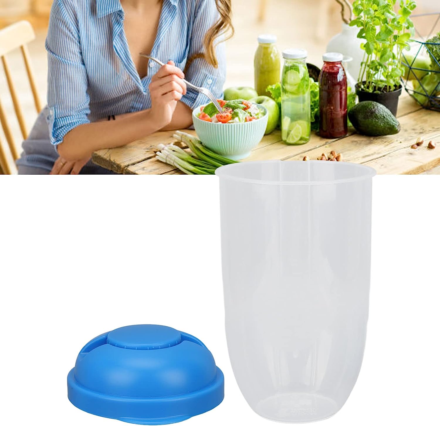 2545 Fruit and Vegetable Salad Cups Easy Clean Salad Mixing Cup for Business People for Business Travel (1Pc) DeoDap