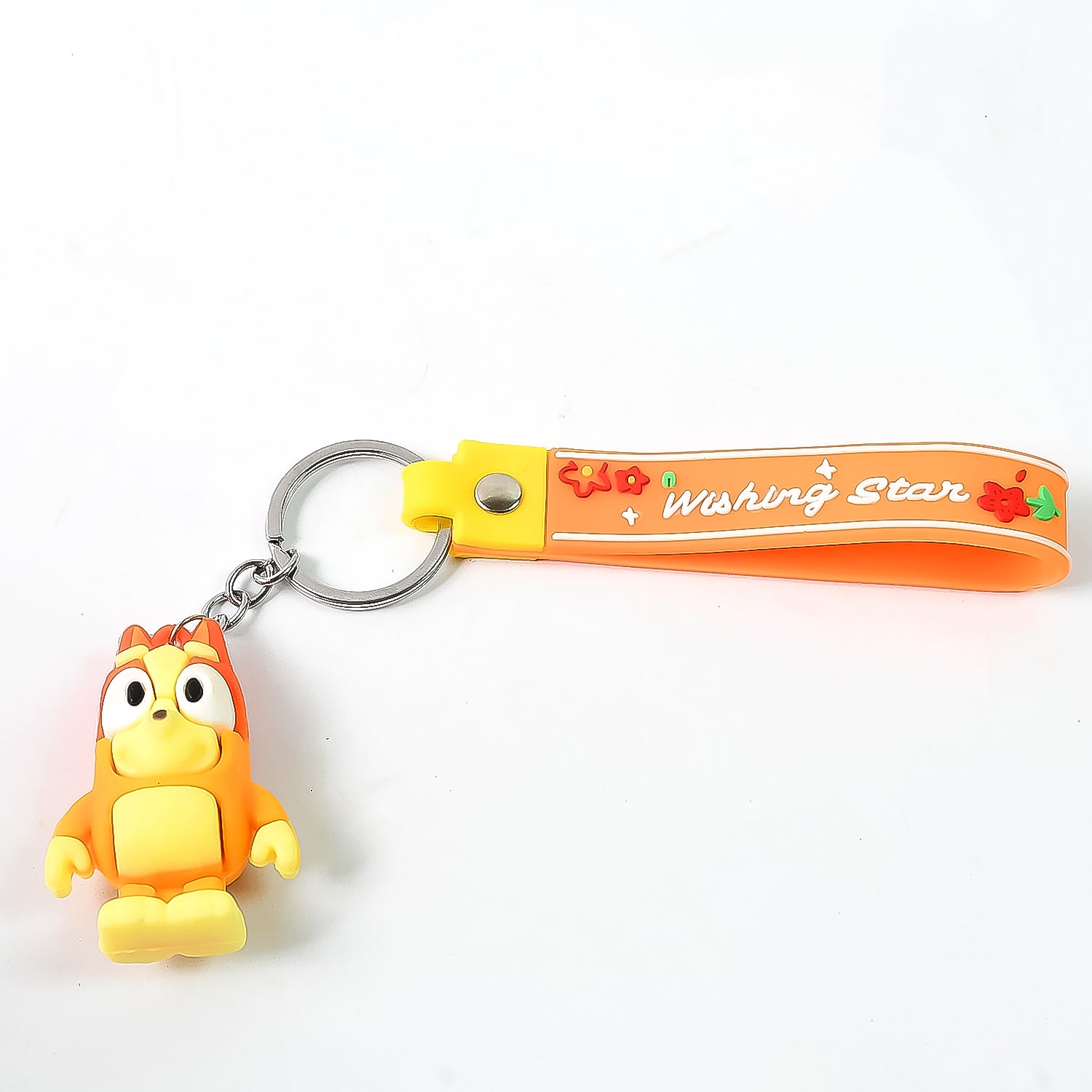 Cute Cartoon Silicone 3D Key Chain with Metal Hook & Strap (Pack of 1)