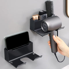 3 Compartment Wall Mount Hair Blower, Hair Dryers Holder (1 Pc)