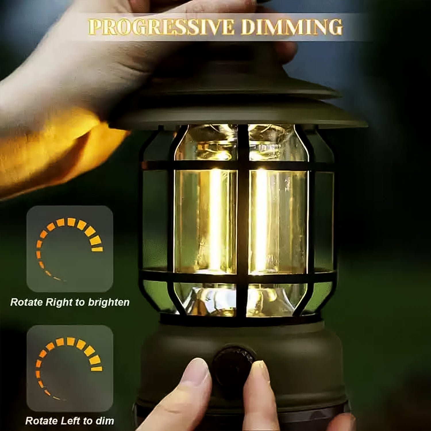 LED Camping Light Retro Style Lighting Battery Type-c Rechargeable (1 Pc)