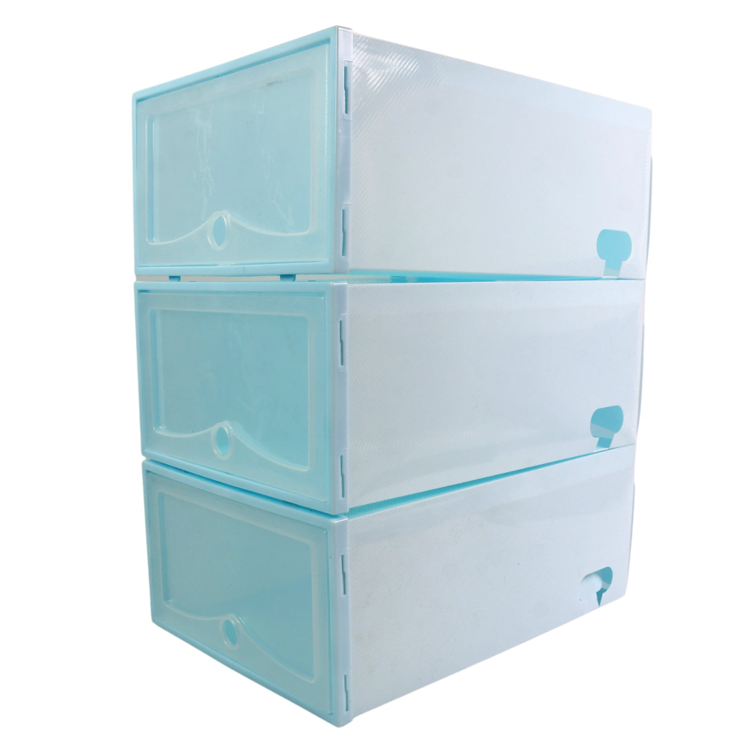 3 Layer Plastic Shoes Storage Box, Stackable Shoe Storage (1 Set / 3 Layer Set)