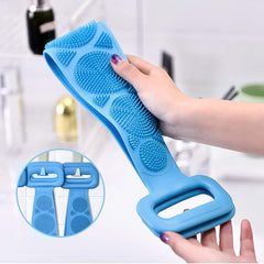 Silicone Body Back Scrubber Double Side Bathing Brush for Skin Deep Cleaning Massage, Dead Skin Removal (77 Gm | Small Size / 1pc)