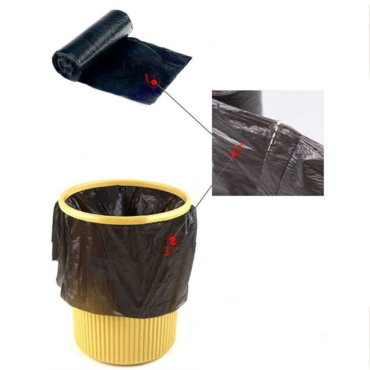 15729 Black Garbage Bags / Dustbin Bags / Trash Bags 45x50cm (1Pc)