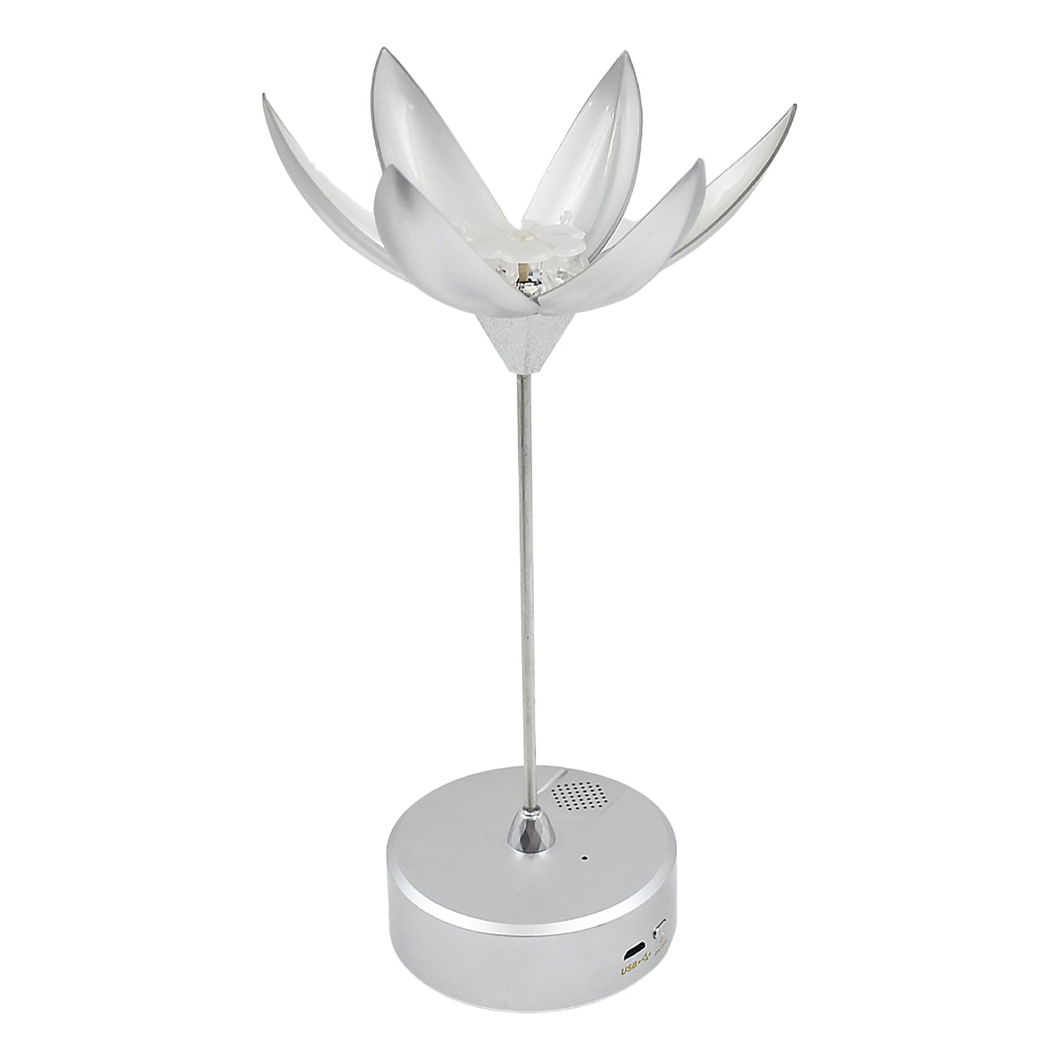 13074 Color Changing Lotus Flower Lamp with Music, Touch Open and Close, USB Rechargeable (1 Pc)