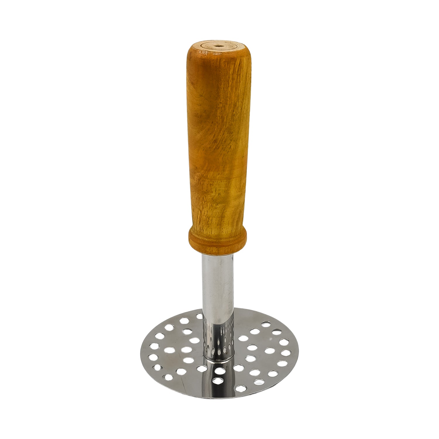 High Grade Stainless Steel Potato Masher Paubhaji / Pav Bhaji Masher with Wooden handle (1 Pc)