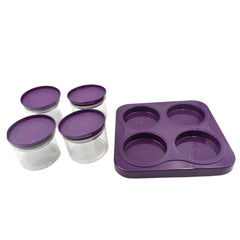 5550 Airtight Plastic 4 Pc Storage Container Set, With Tray Dry Fruit Plastic Storage Container Tray Set With Lid & Serving Tray For Kitchen