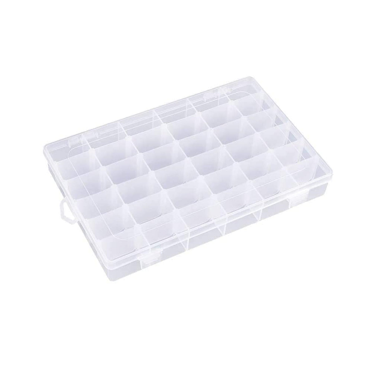 7673  36 Grids Clear Plastic Organizer Box with Adjustable Compartment Dividers, Jewellery Storage Organizer Collection Box (1 pc ) DeoDap