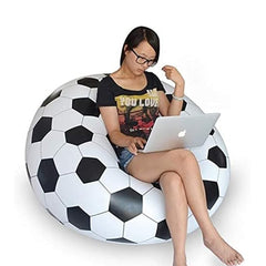 17732 Football Sofa, Cartoon Style Inflatable Folding Chair, Soccer Ball Chair, Inflatable Sofa for Adults, Kids size 110cm x 80cm