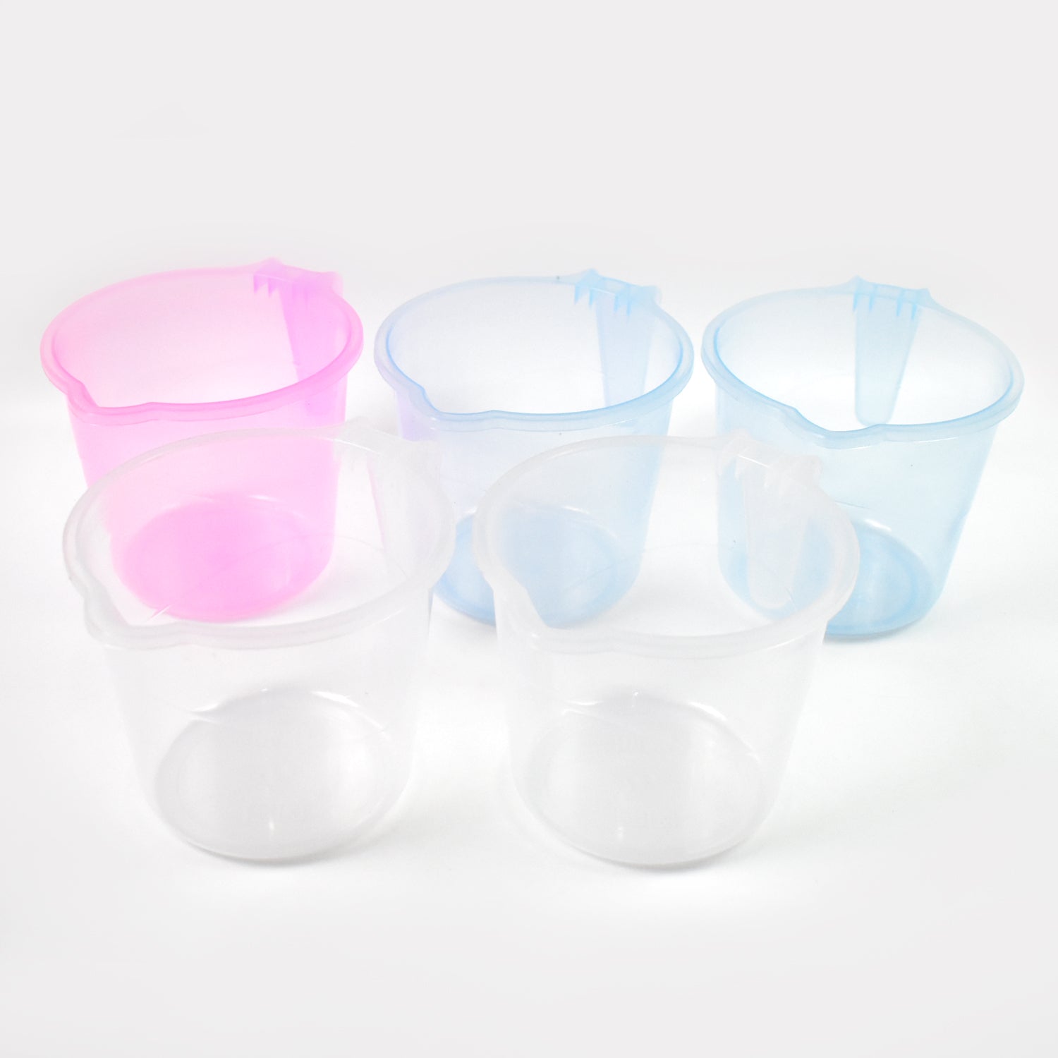 Plastic Round Transparent Bath Water Mug (5 pc / Mix colour / 1200 ML)