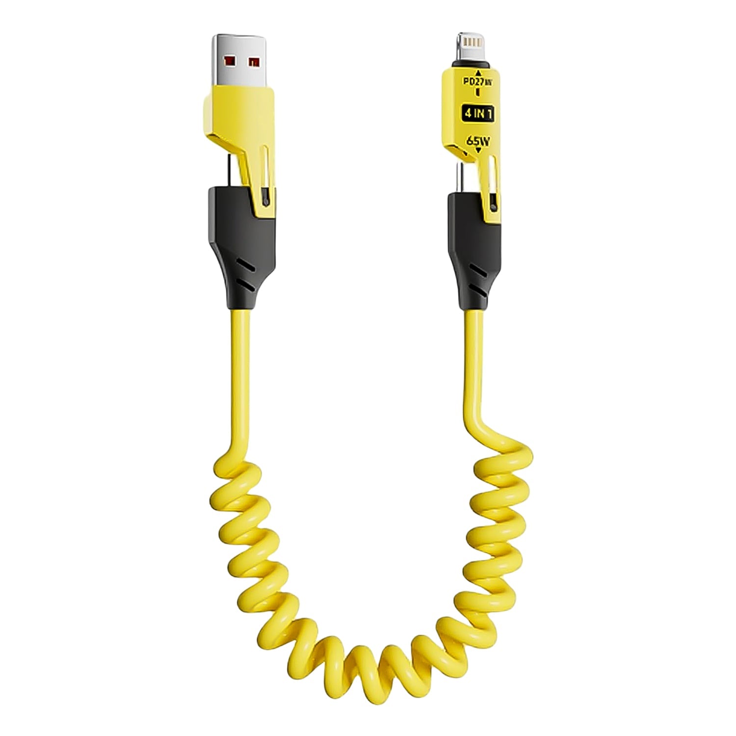 4 in 1 Spring Fast Charging Cable (1 Pc / 1.5 Mtr Long)