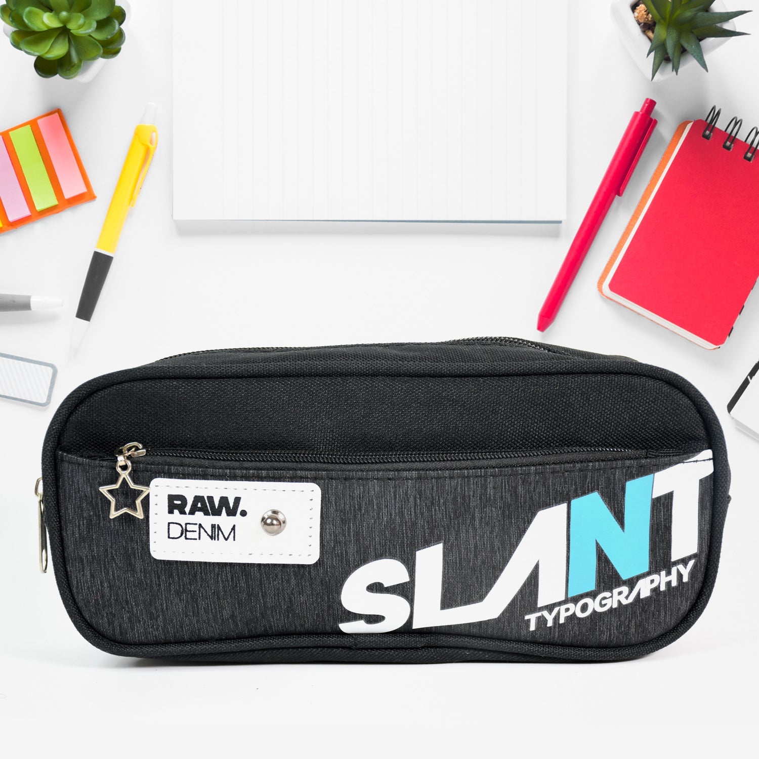 Pencil Pouch With Zipper (1 Pc / 2 Compartment)