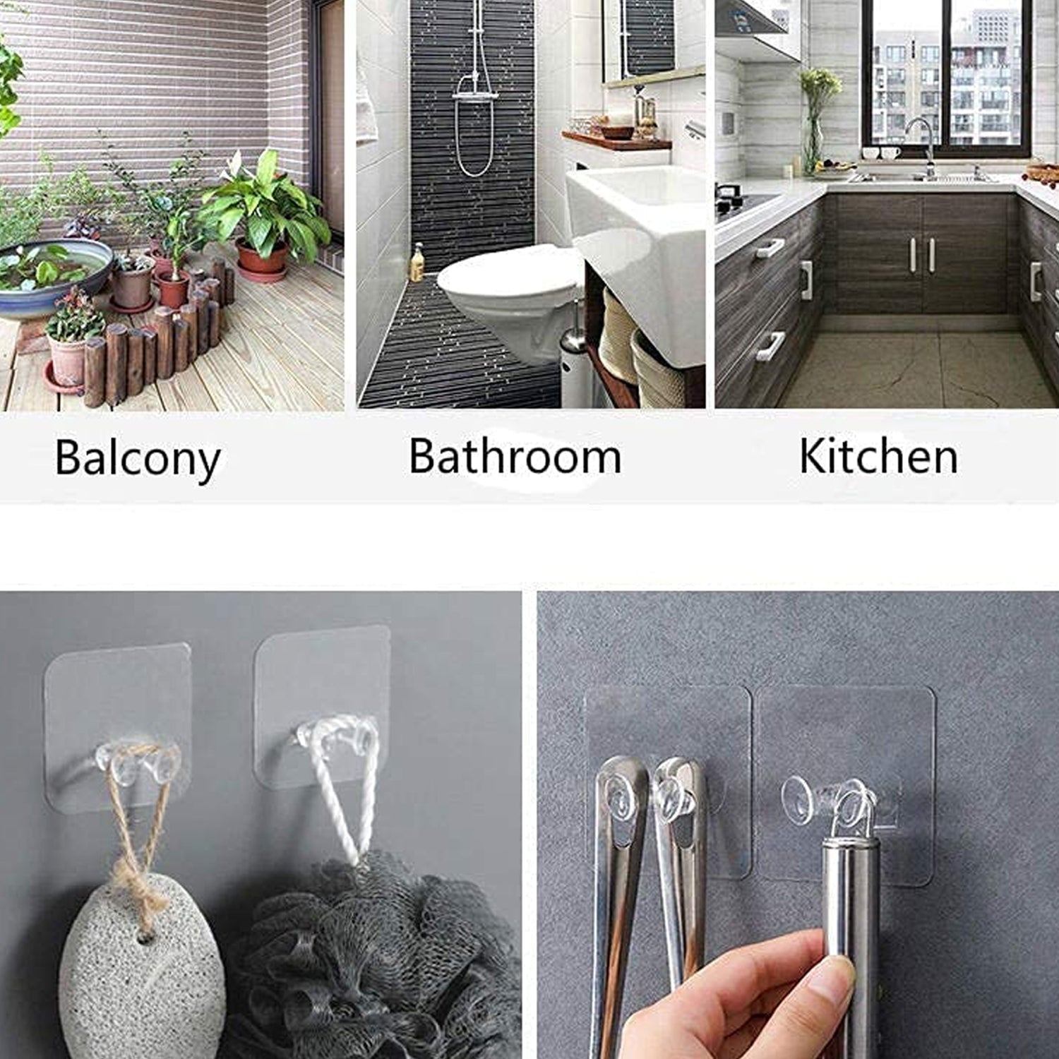 17777 Transparent Self Adhesive Hook Seamless Drill Free Removable Wall Mounted Hanger As Toothbrush Holder Power Plug Socket Holder Waterproof and Oil Proof (1 Pc)
