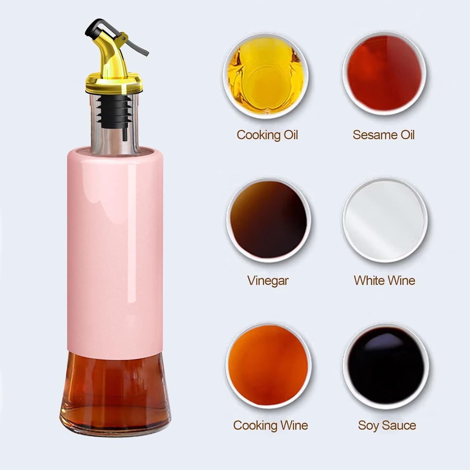 5526 300 ML Olive Oil Dispenser Bottle Leakproof Condiment Glass Container Non- Drip Spout Soy Sauce Vinegar Cruet Bottle for Kitchen Cooking BBQ Fry for Kicthen Home (300 ML)