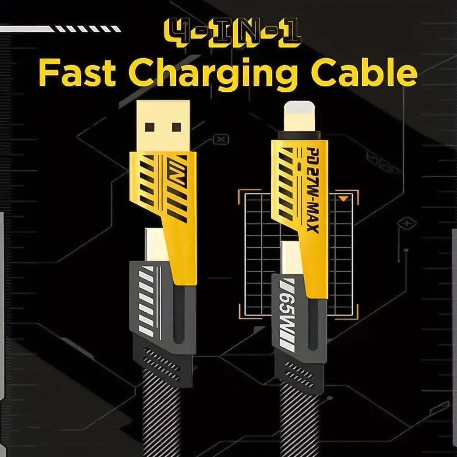 4 in 1 Charging Cable 65W Cable (1 Pc / 1 Mtr.)