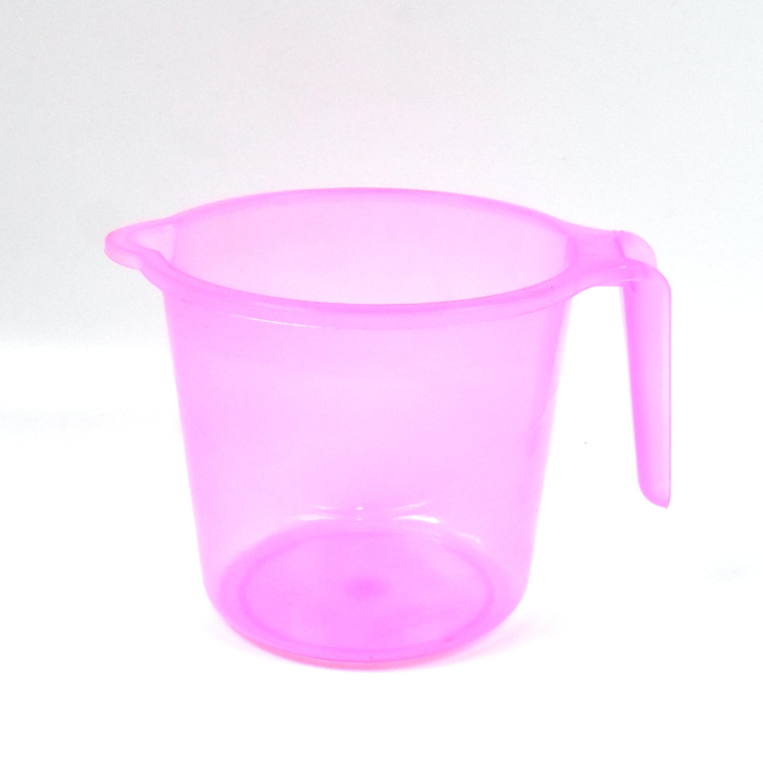 Plastic Round Transparent Bath Water Mug (1 Pc / 1200 ML / Mix Color)