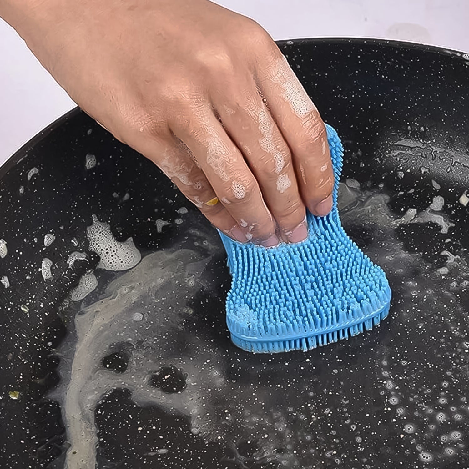 Silicone Kitchen Magic Gloves & Scrubber For Dishwashing & With Brush Cleaning Scrubber